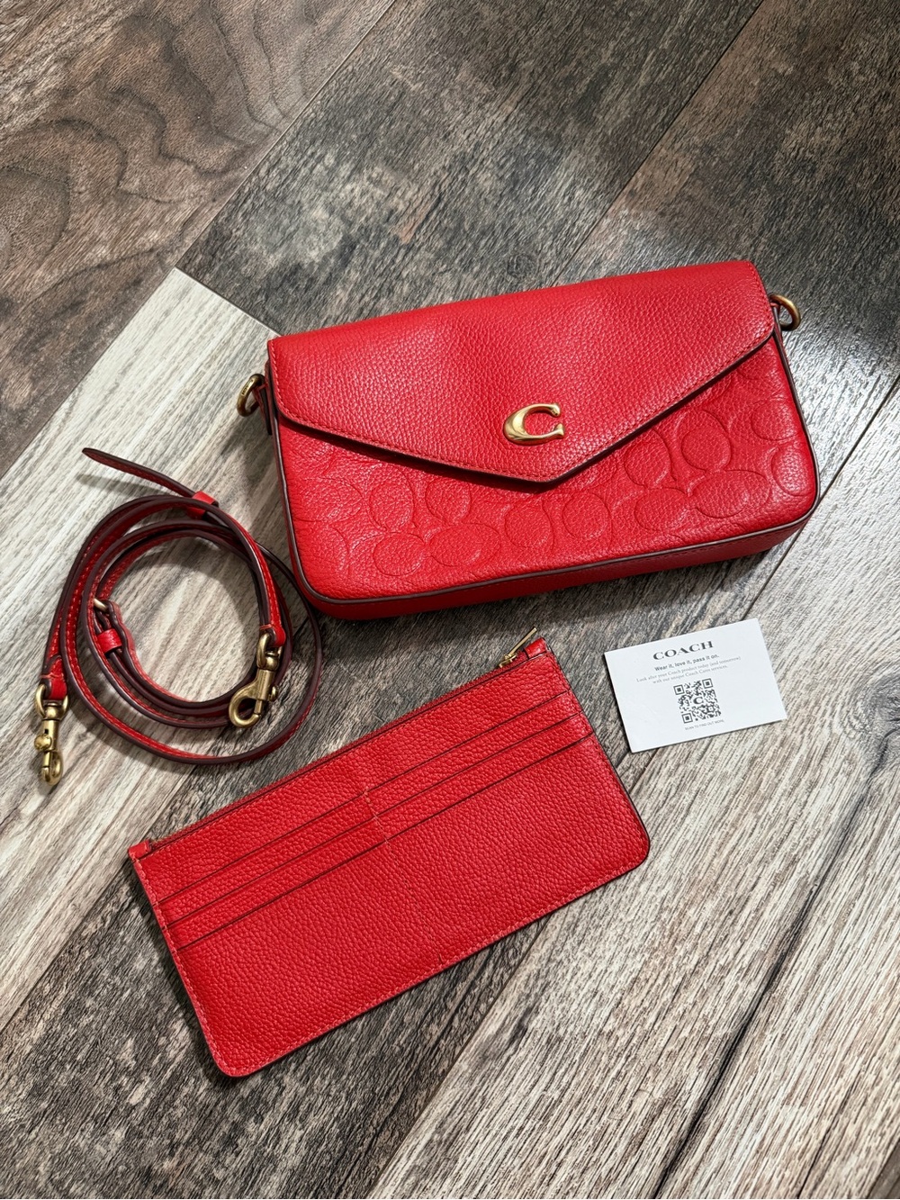Coach Wyn Envelope Crossbody w/ Card Holder (Red)